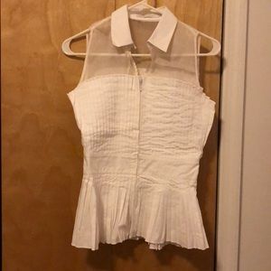 Anne Fontaine zip front peplum tank